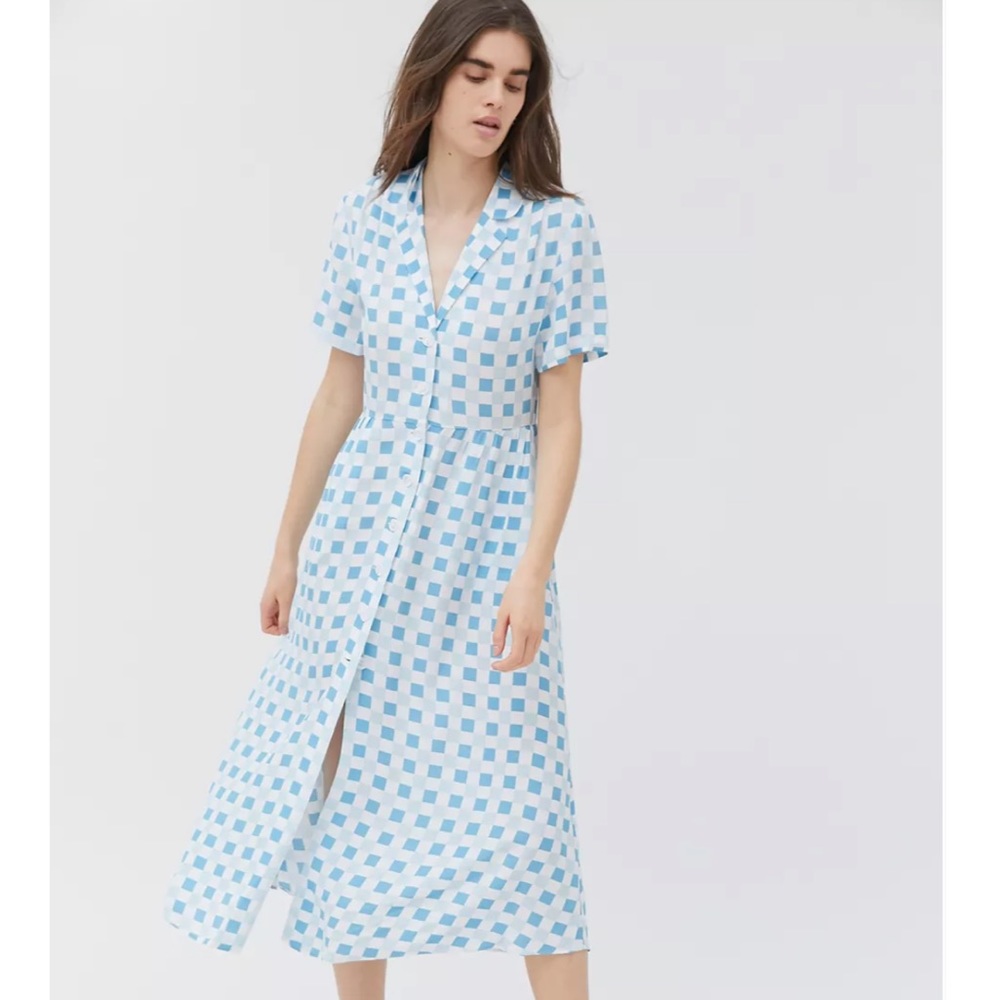 NWOT Urban Outfitters Mila Printed Midi Shirt Dress